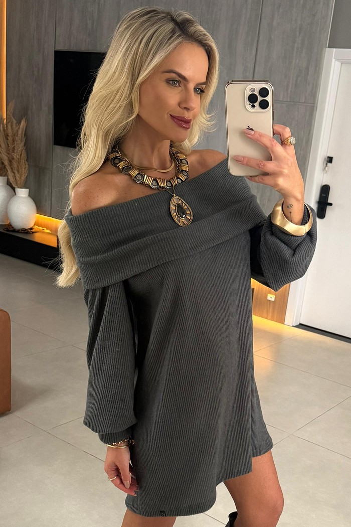 Vestido Amanda Cinza Escuro