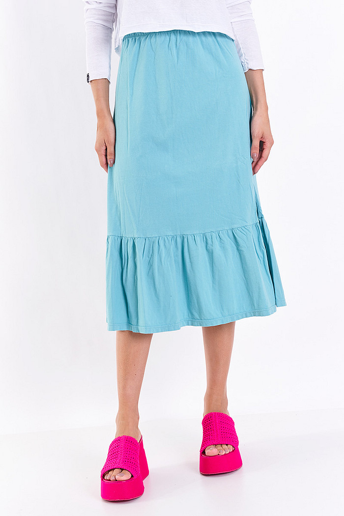 Saia Babado Verde Acqua