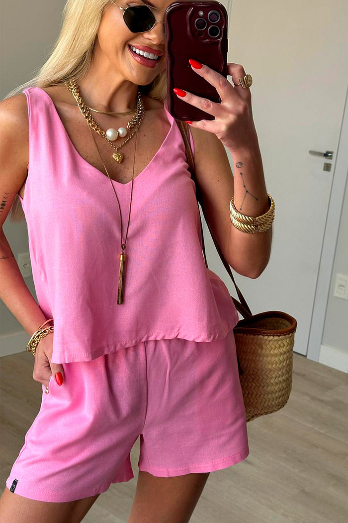 Shorts Linho Liz Rosa