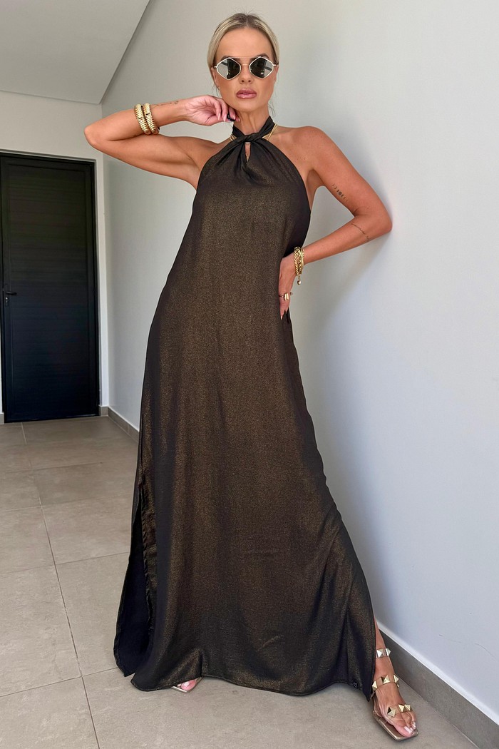 Vestido Longo Shine Preto