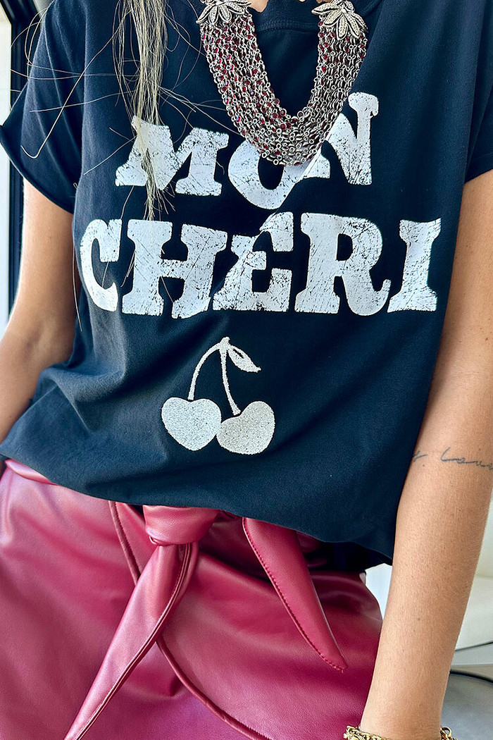 T-Shirt Mon Chéri Preto