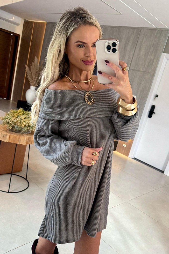 Vestido Amanda Cinza