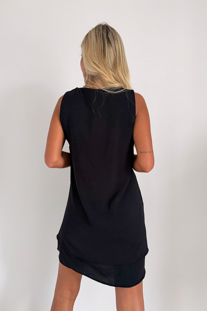 Vestido Curto Maya Sem Mangas Preto