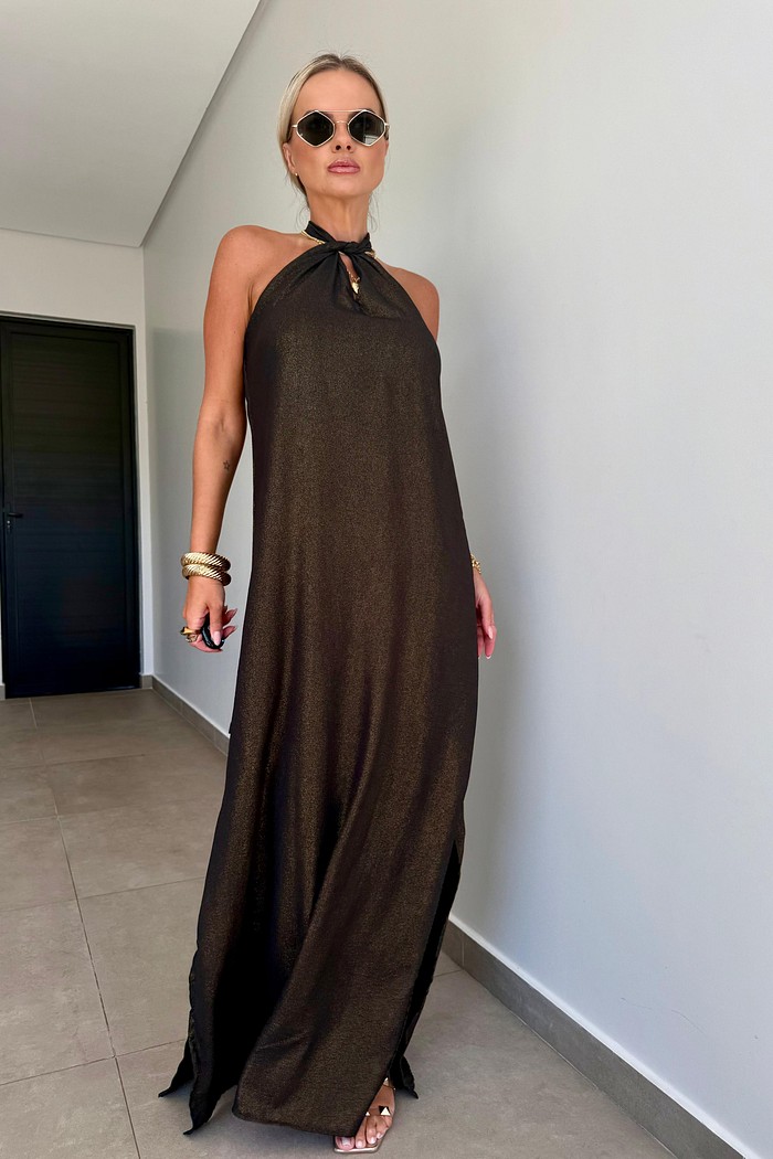 Vestido Longo Shine Preto