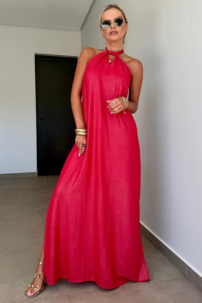 Vestido Longo Shine Vermelho