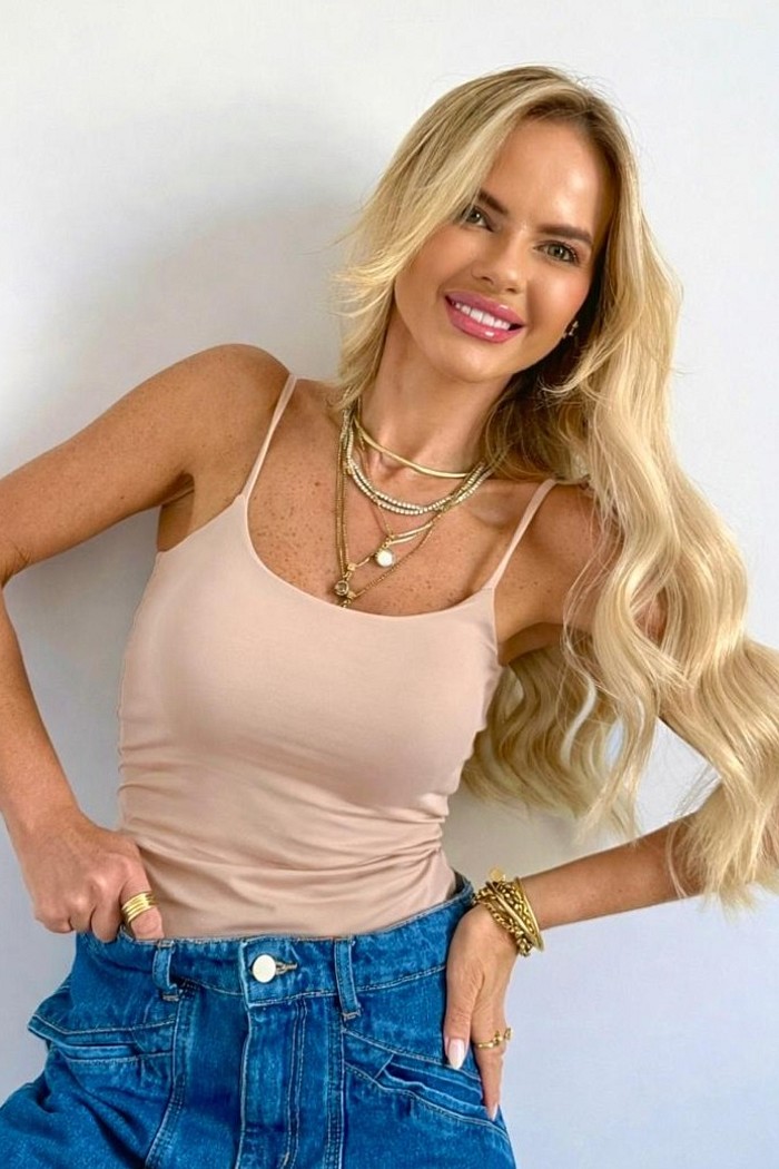 Blusa Alça Poli Nude