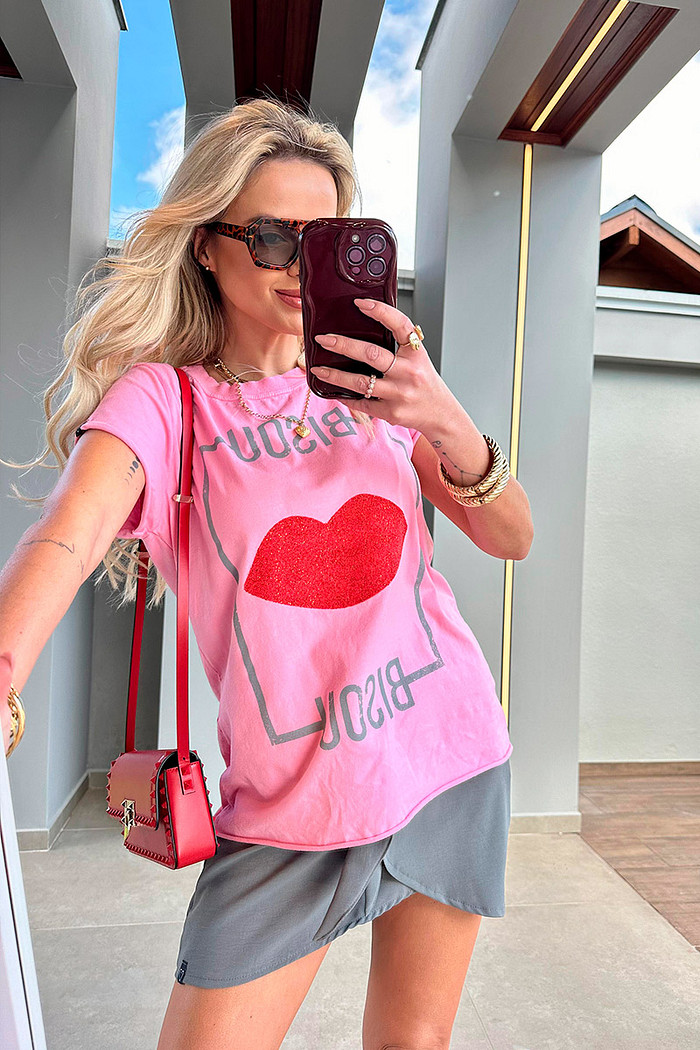 T-shirt Bisou Rosa