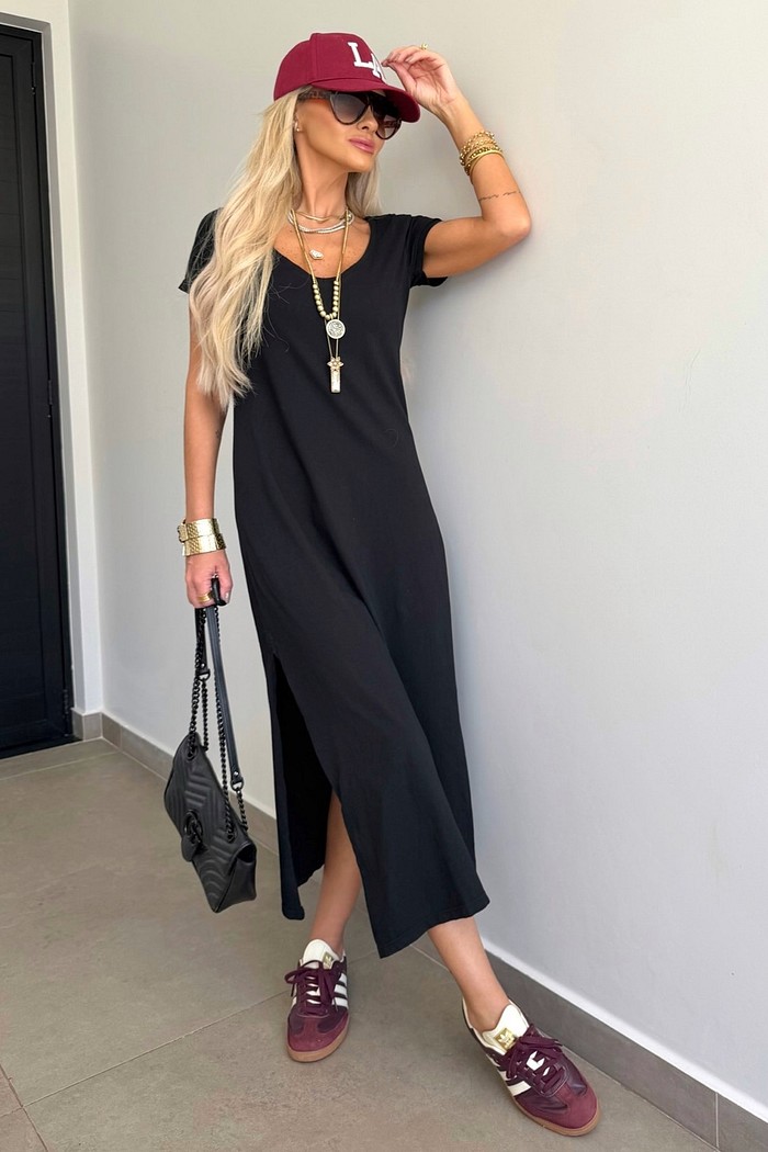 Vestido Midi V Preto