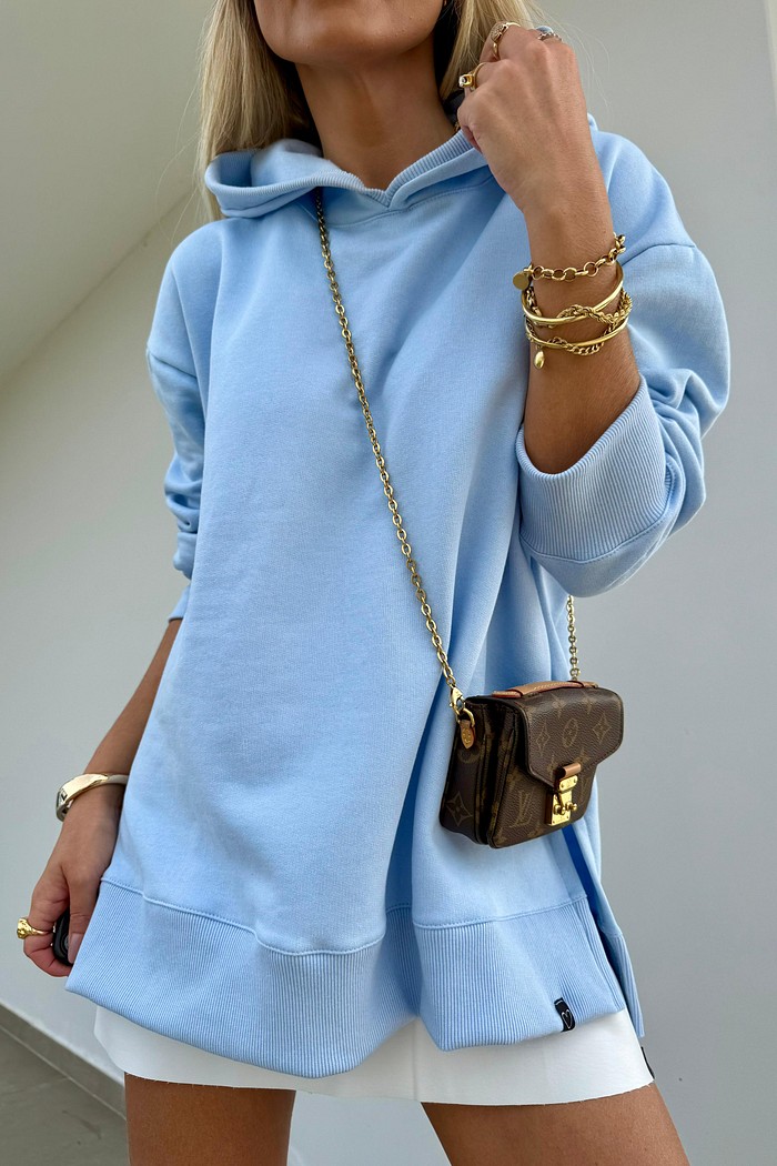 Moletom Maxi Peluciado Azul Claro