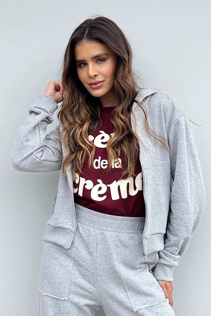 Jaqueta Comfy Cinza Mescla