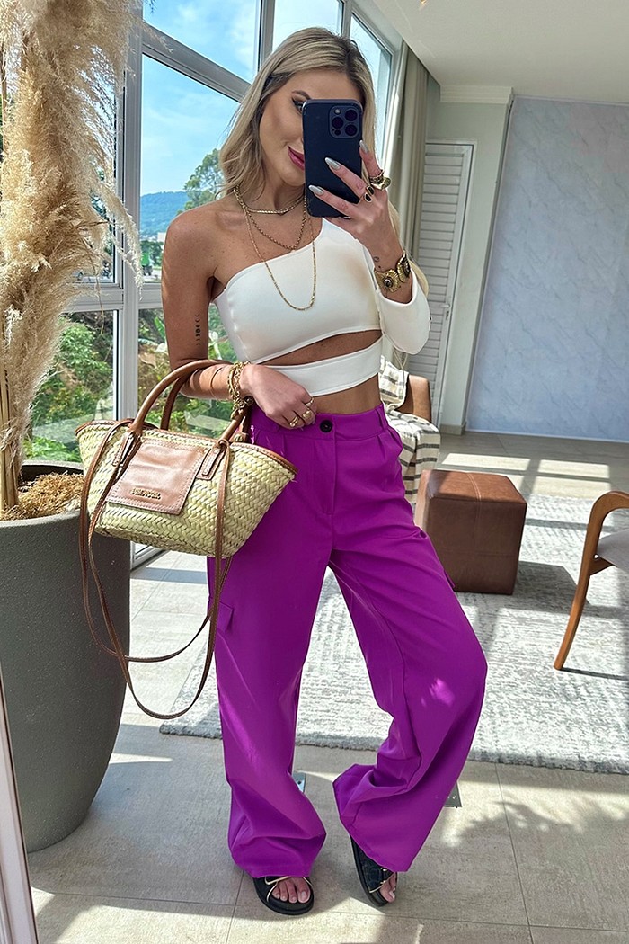 Calça Cargo Alfaiataria Suzy Purple
