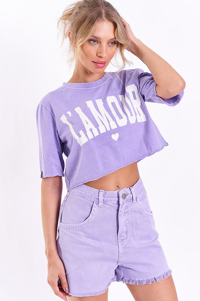 Cropped L'amour Lilás