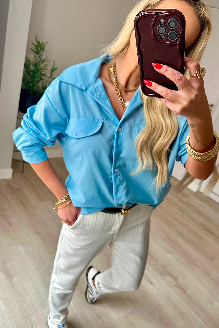 Camisa Tricoline La Vie Azul