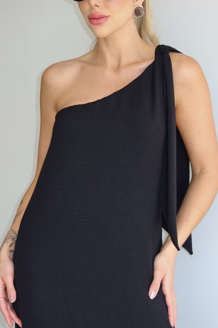 Vestido Longo Ombro Só Capri Preto