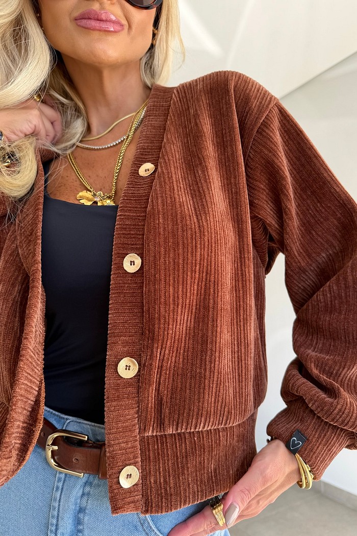 Cardigan Tricot Ushuaia Marrom