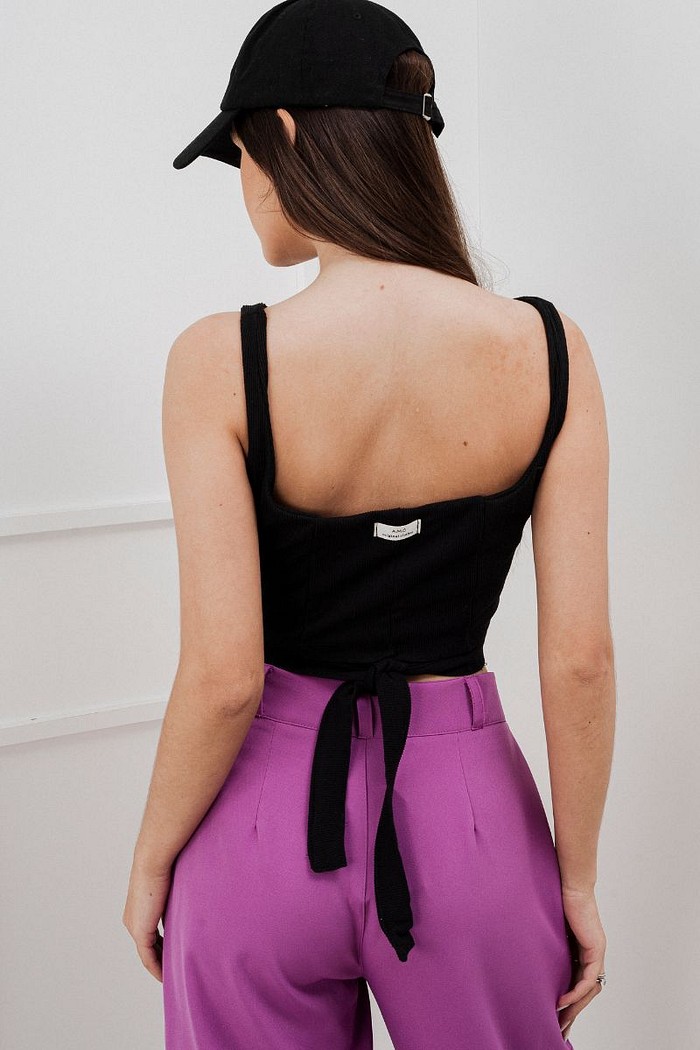 Cropped Transpassado Ribana Preto