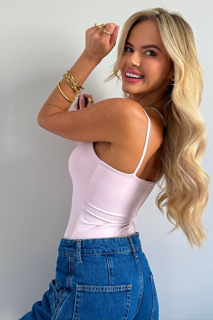 Blusa Alça Poli Rosa