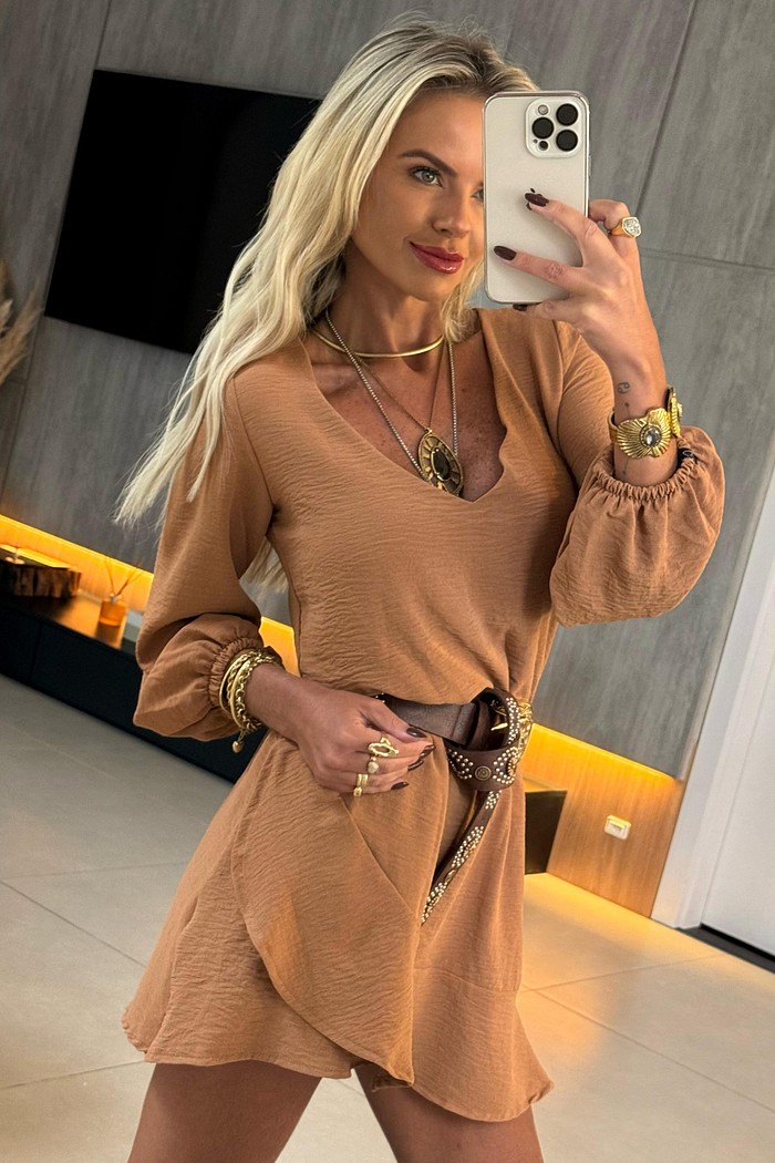 Vestido Charlotte Camel