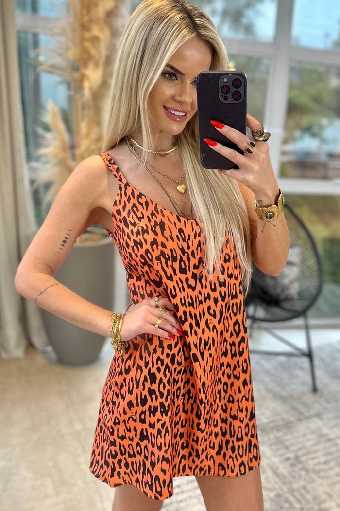 Vestido Cissa Onça Laranja