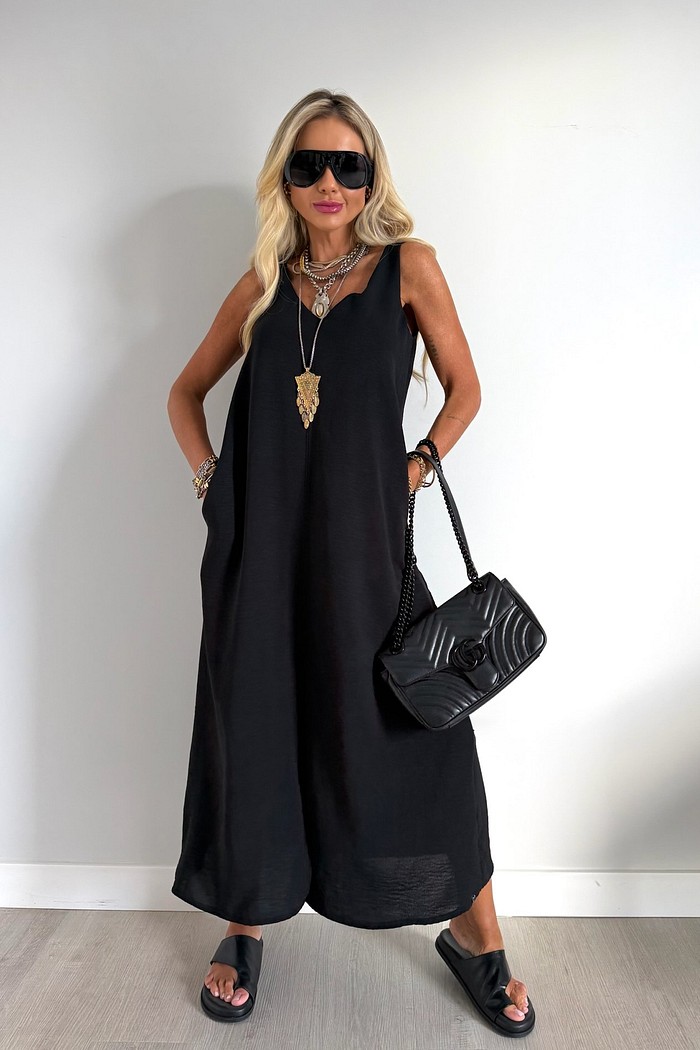 Vestido Midi Mahina Preto