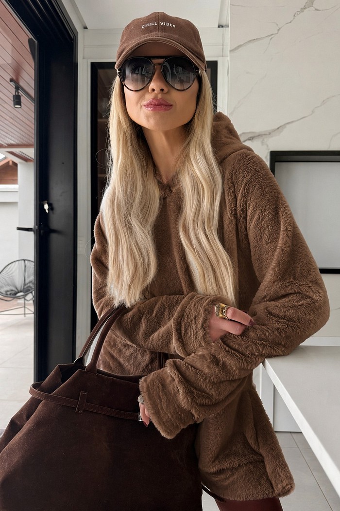 Blusão Pele Agata Marrom Claro