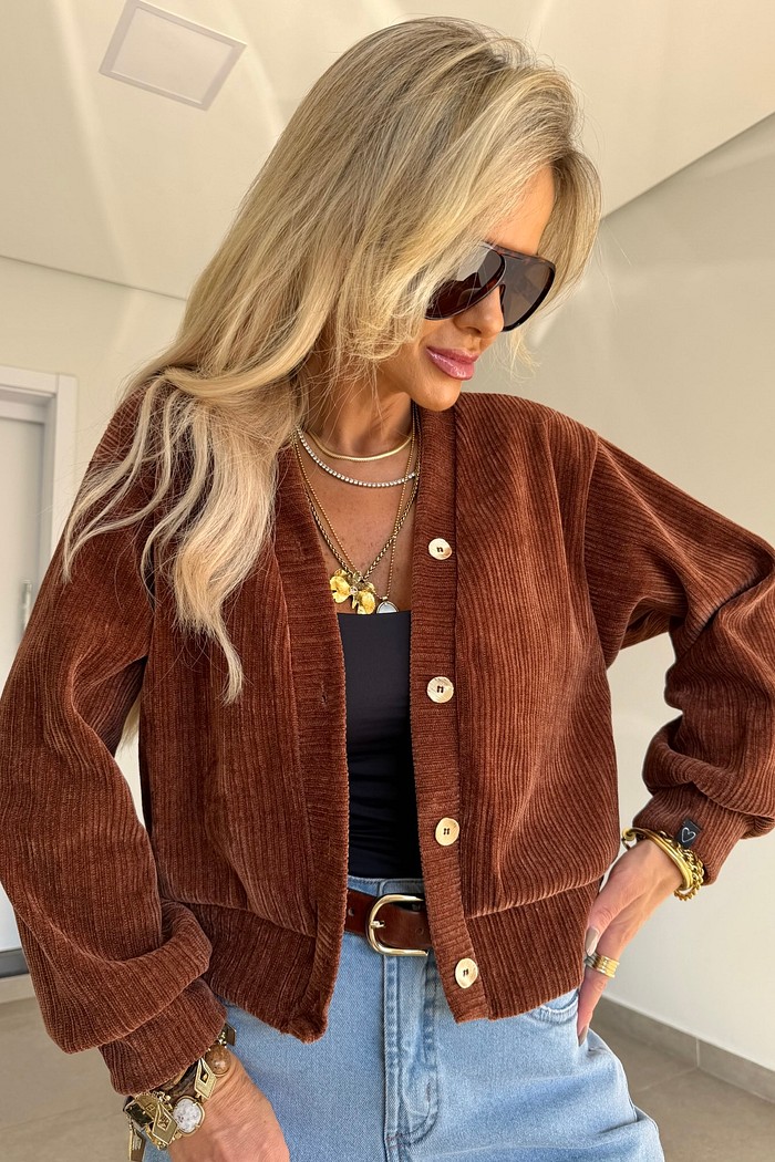 Cardigan Tricot Ushuaia Marrom
