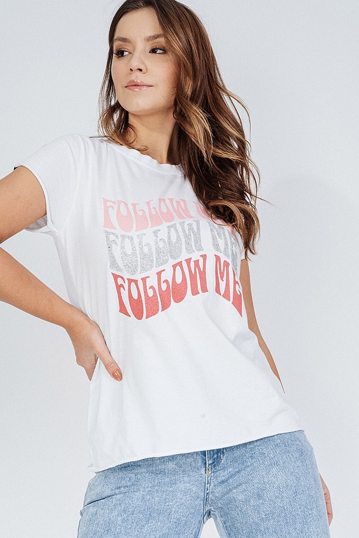 T-Shirt Follow Me Branca