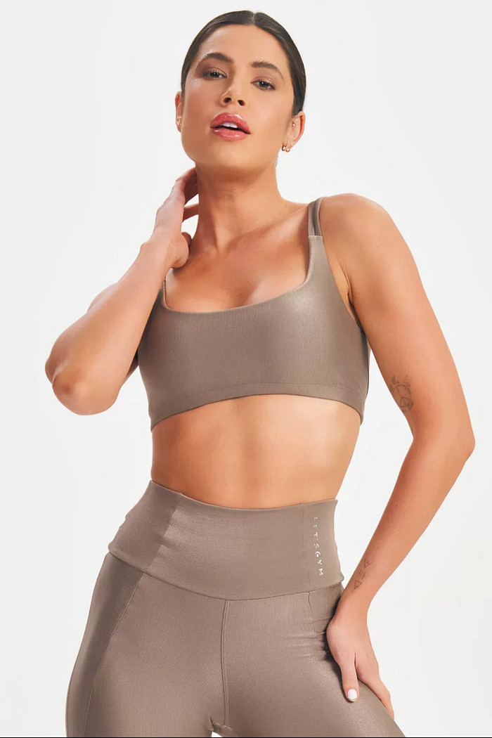 Top Minimal Bold Castanho - Let’s Gym