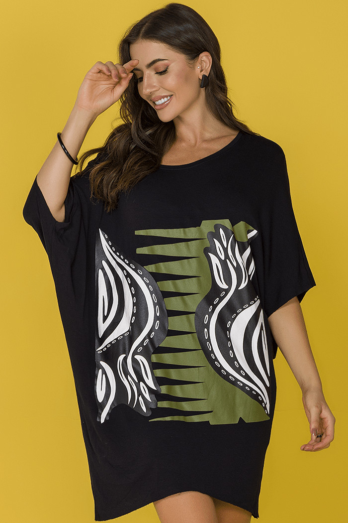 Vestido Amplo Manga Curta Silk De Chelles SP0661BQ