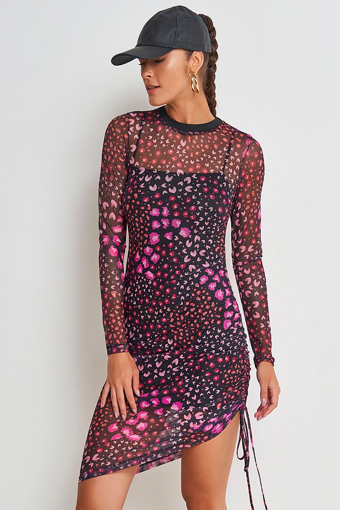 Vestido Tule Preto Estampado Florido Colcci 0445700506