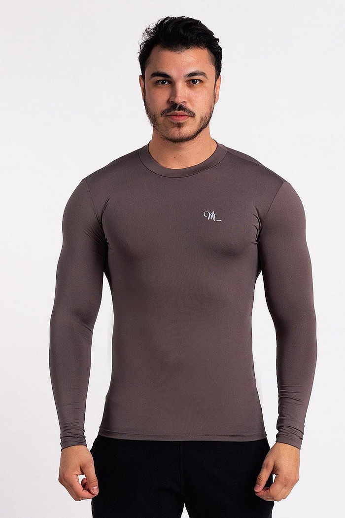 Camiseta Térmica Manga Longa Masculina Chumbo