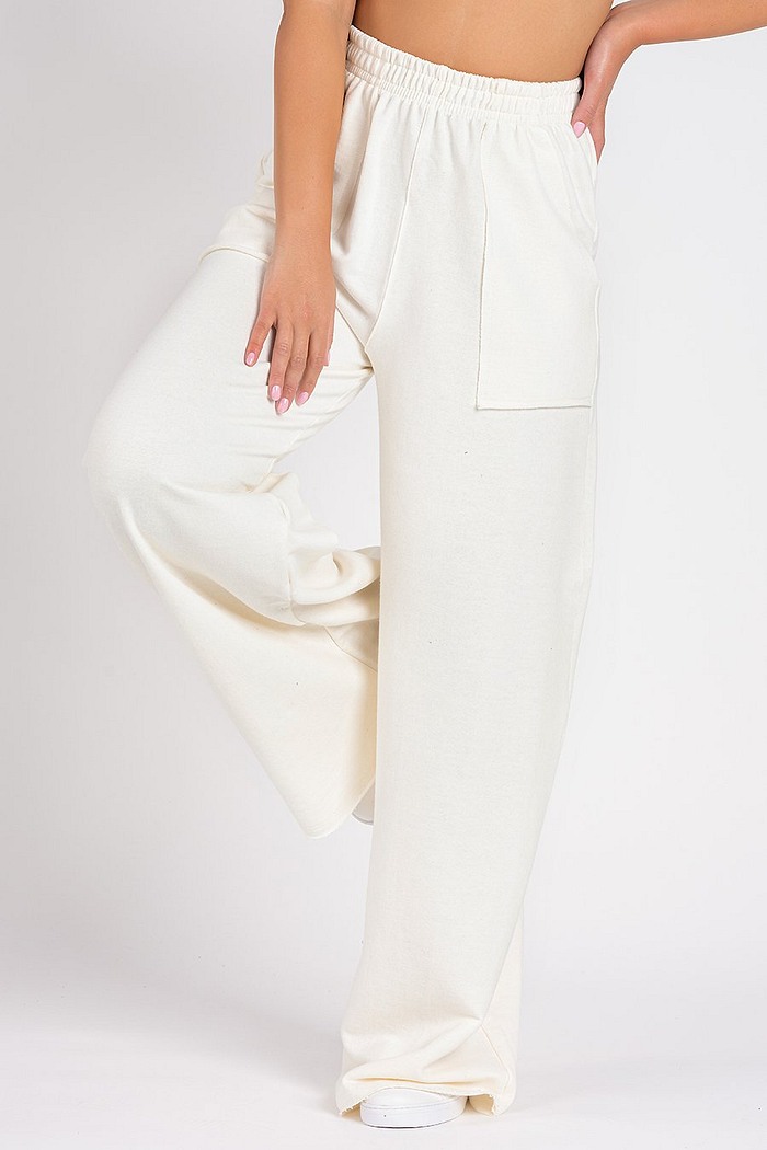 Calça Wide Leg Moletom Off White