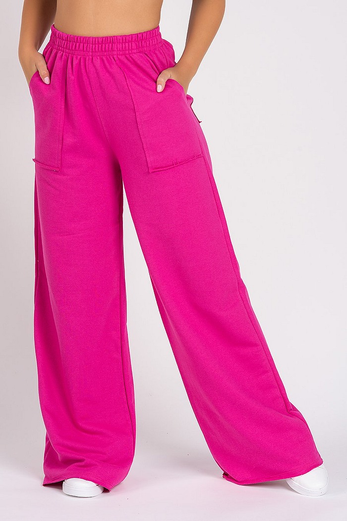 Calça Wide Leg Moletom Pink