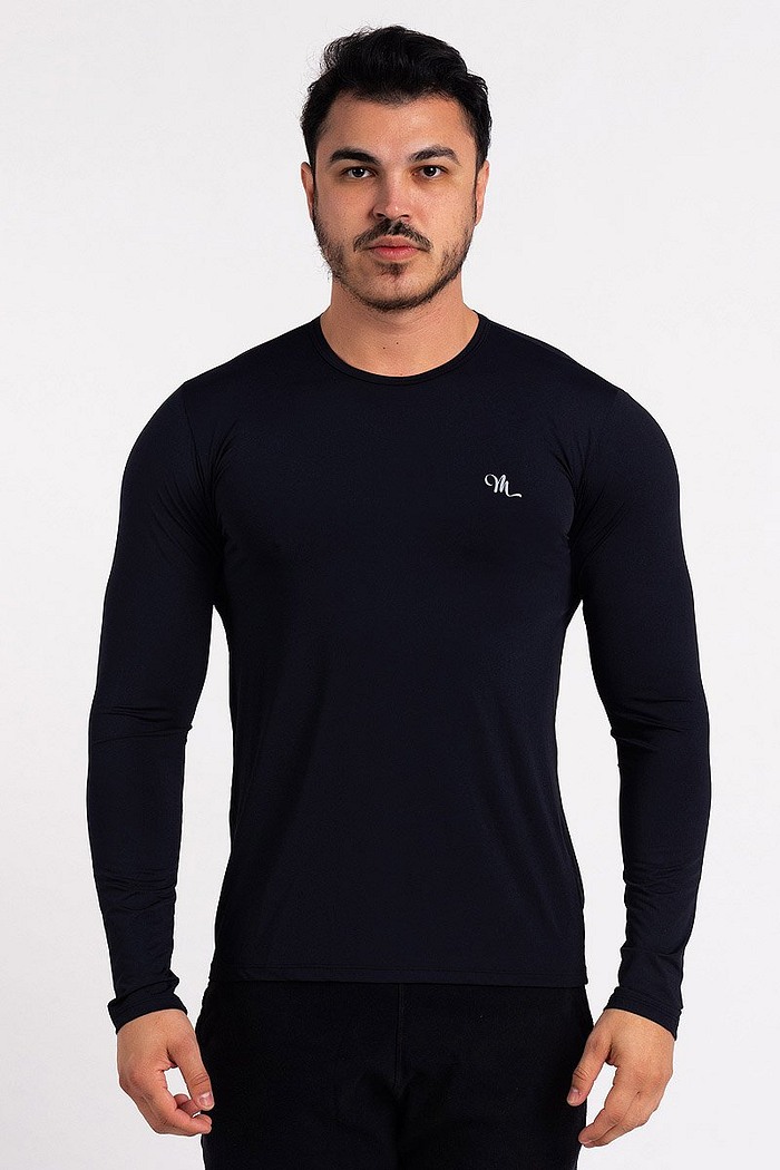 Camiseta Proteção Solar UV DRY Manga Longa Masculina Preto