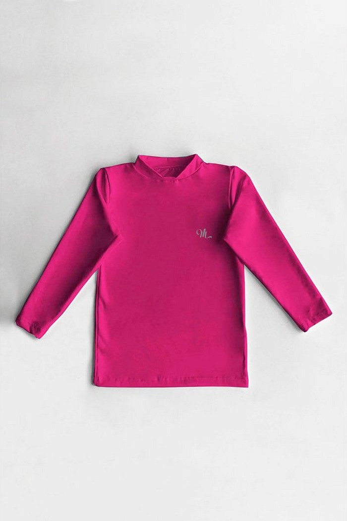 Camiseta Térmica Manga Longa Peluciada Infantil Pink