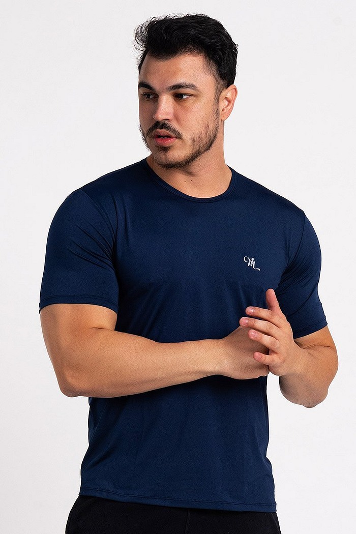 Camiseta Proteção Solar UV DRY Manga Curta Masculina Marinho