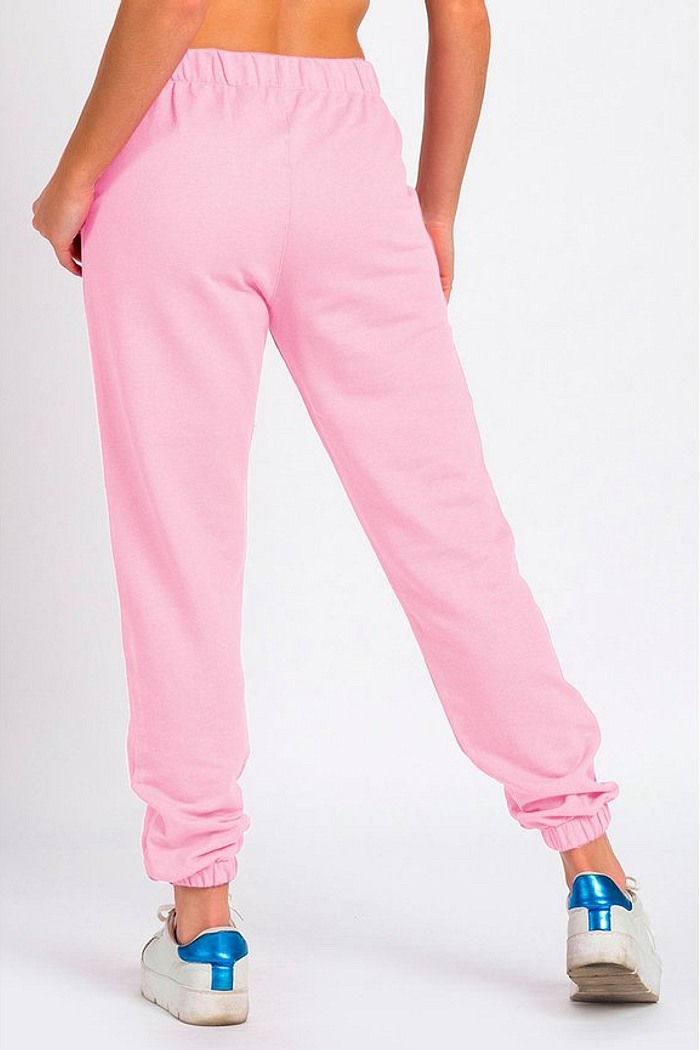 Calça Jogger Color Feminina  Peluciada Rosa