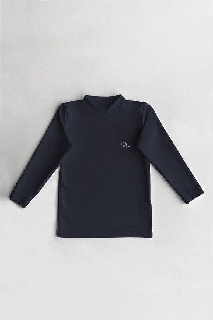 Camiseta Térmica Manga Longa Peluciada  Infantil Preto