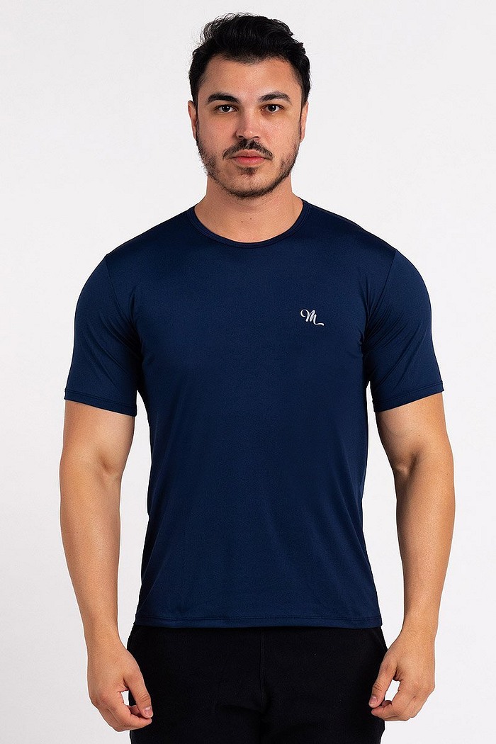 Camiseta Proteção Solar UV DRY Manga Curta Masculina Marinho