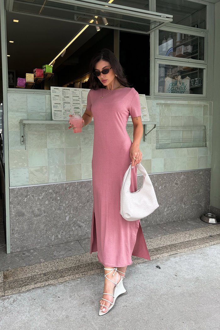 Vestido Longo Brenda Rosa Blush