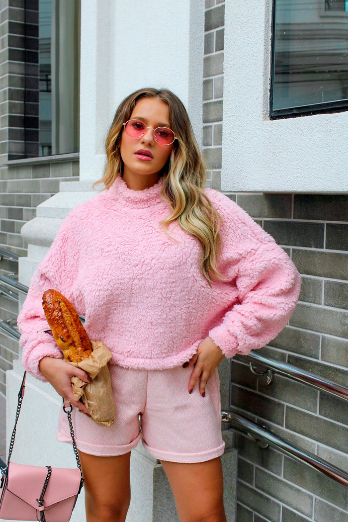 Shorts Tweed Tati Rosa Luxo Urbano