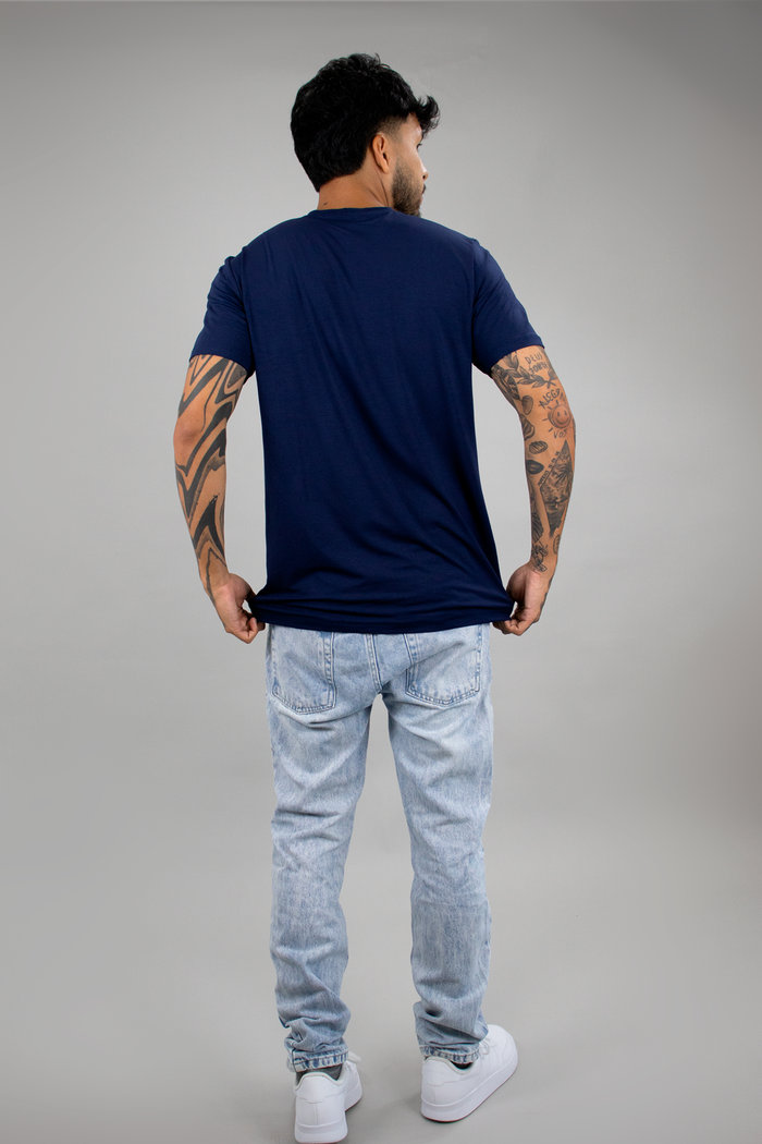 T-shirt Técnologica  Masculina em Modal Marinho Luxo Urbano