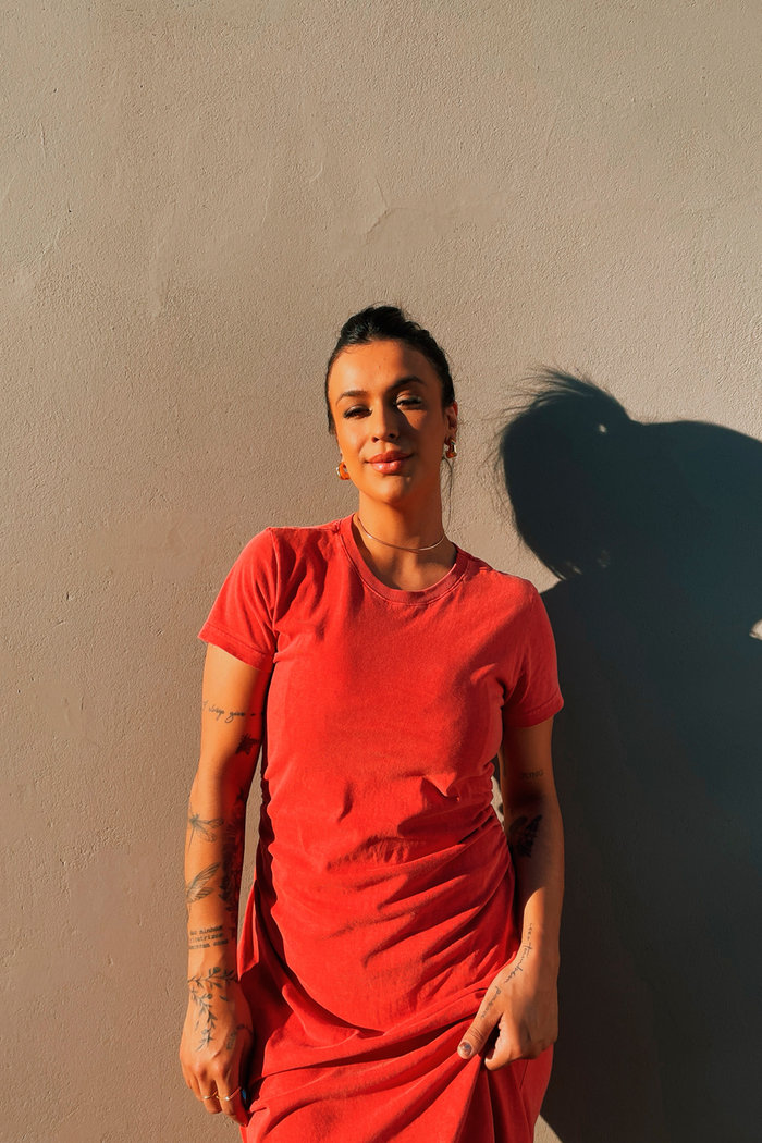 Vestido Romana Drapeado Luxo Urbano Vermelho