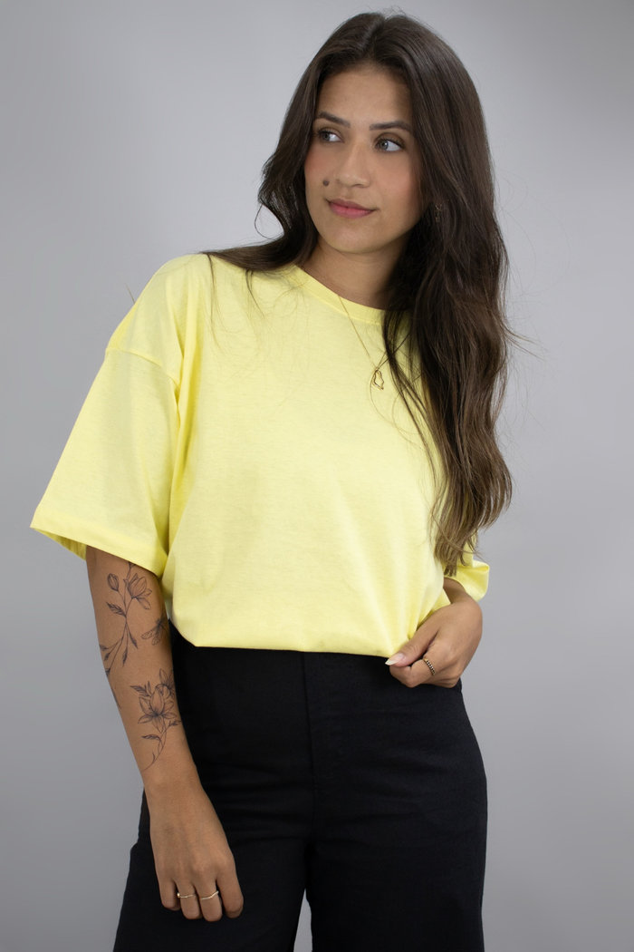 T-shirt Oversized Lisa Amarelo Luxo Urbano