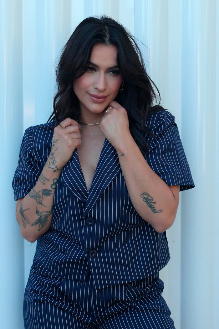 Shorts Alfaiataria Risca de Giz Luxo urbano