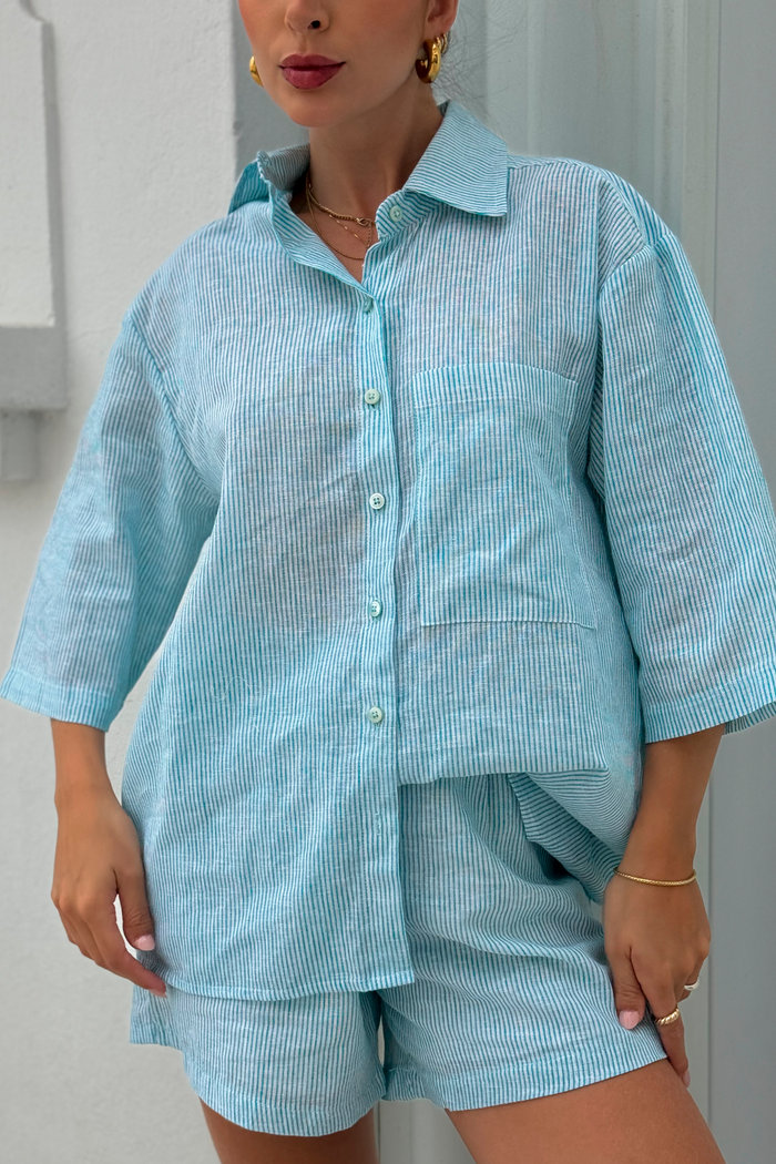 Camisa Listrada Oversized Luxo Urbano