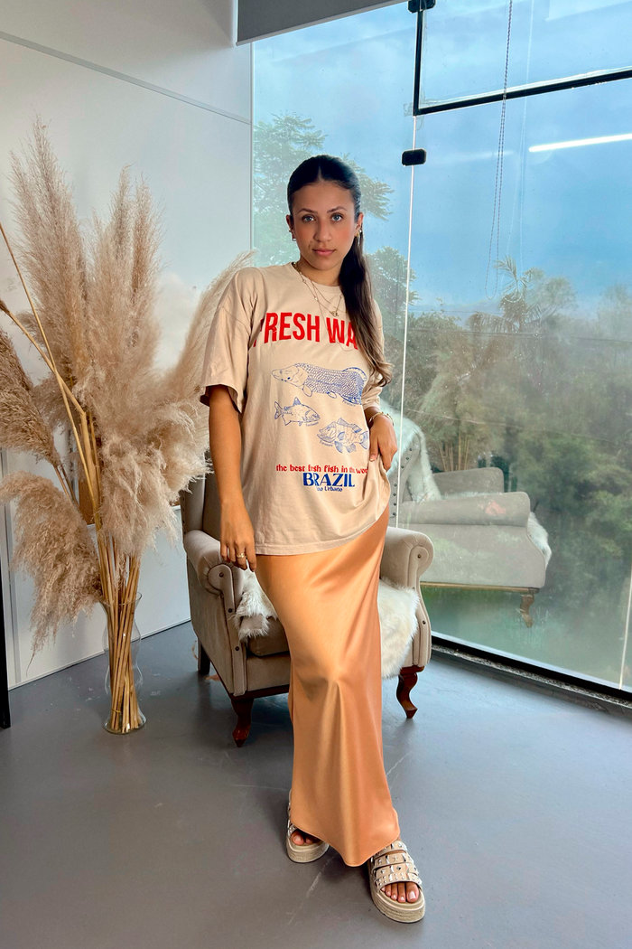 Saia Acetinada Noronha Doce De Leite Luxo Urbano