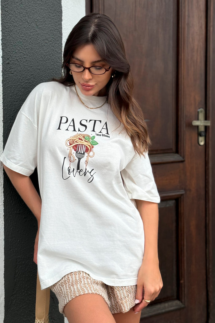 T-shirt Oversized Pasta Lovers Luxo Urbano