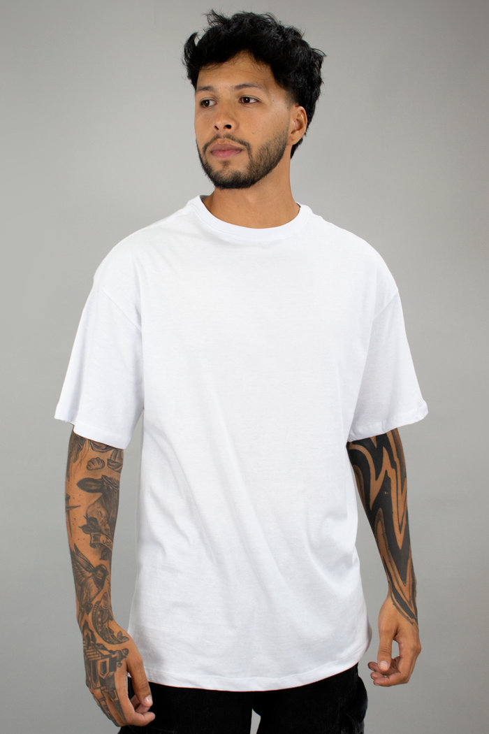 T-shirt Oversized Masculina Branca Luxo Urbano