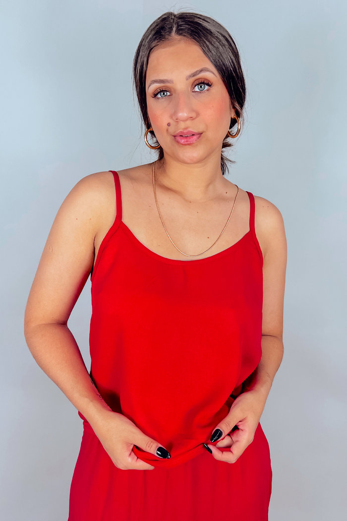 Regata em Viscose Pami Vermelha Luxo Urbano